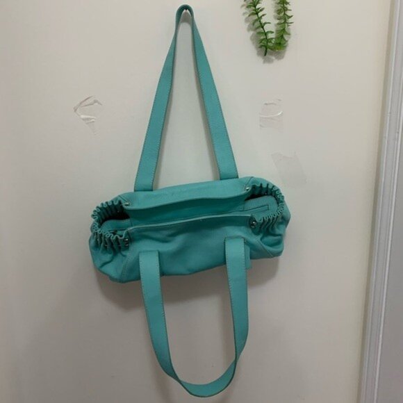 CNKW Genuine Leather Classy Teal Color Handbag - Picture 6 of 12